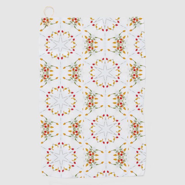 Elegant Vintage Floral Golf Towel (Front)