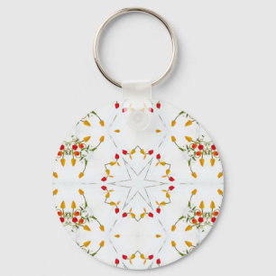 Elegant Vintage Floral Keychain