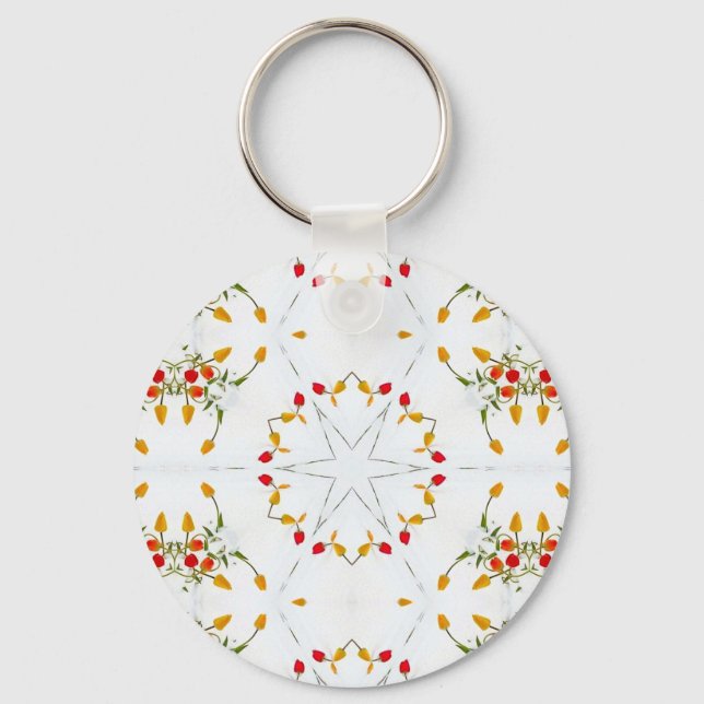 Elegant Vintage Floral Keychain (Front)