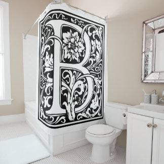 Elegant Vintage Floral Letter B Monogram