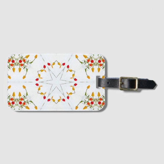 Elegant Vintage Floral Luggage Tag (Front Horizontal)