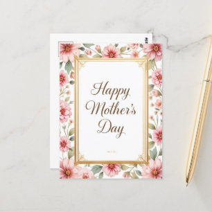 Elegant Vintage Floral Mothers Day Mom Postcard