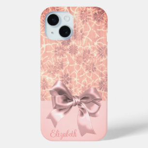 Elegant Vintage Floral Pattern Bow iPhone 15 Case