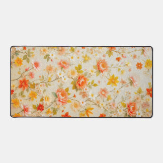 Elegant Vintage Floral Pattern design Desk Mat