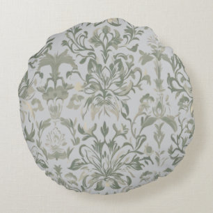 Elegant Vintage Floral Pattern Round Pillow