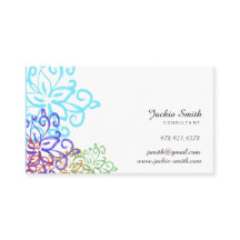 Elegant, Vintage Floral Patterned Business Card