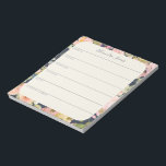 Elegant Vintage Floral Personalized Weekly Planner Notepad<br><div class="desc">A stylish personalized weekly planner notepad with an elegant vintage boho floral pattern in navy blue.</div>