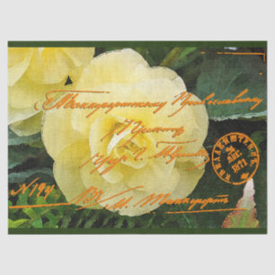 Elegant Vintage Floral Postcard Tissue Paper