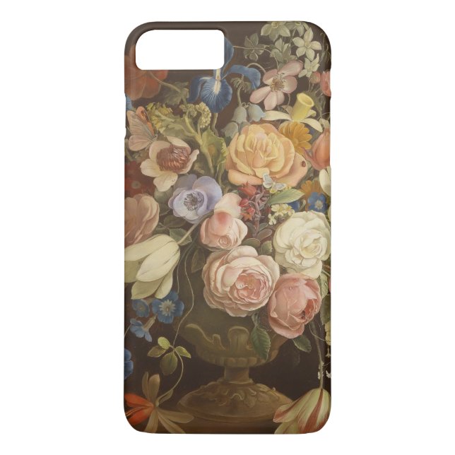 Elegant Vintage Floral Rose Painting Art Case (Back)
