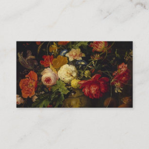 Elegant Vintage Floral Rose Pattern Template Business Card