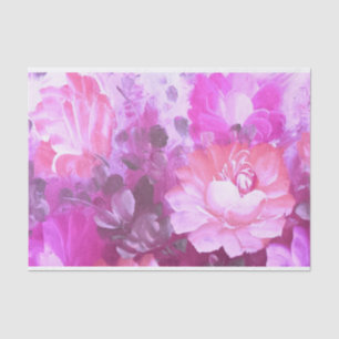 Elegant Vintage Floral Rose Pink Purple Tissue Paper