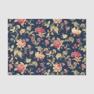 Elegant Vintage Floral Rose Tissue Paper