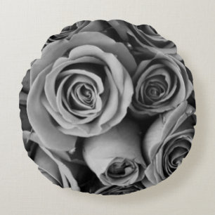 Elegant Vintage Floral Rose Victorian Shabby Chic Round Pillow