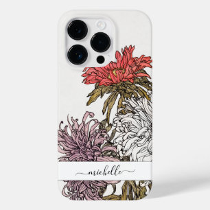 Elegant Vintage Floral Script Name Case-Mate iPhone 14 Pro Case