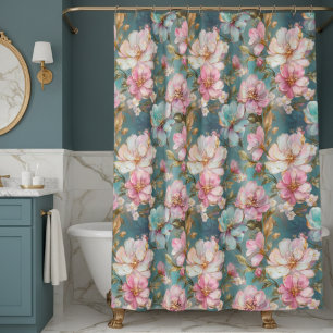 Elegant Vintage Floral Shower Curtain