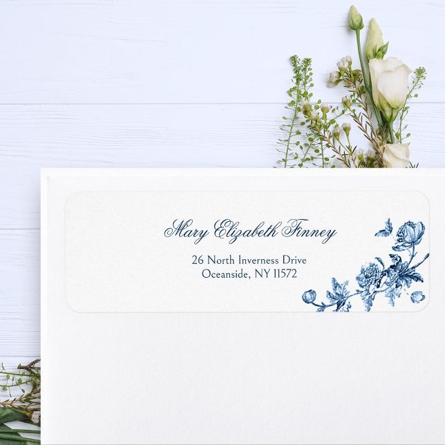 Elégant Vintage Floral Toile-Blue (Créateur téléchargé)