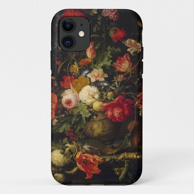 Elegant Vintage Floral Vase iPhone Case (Back)