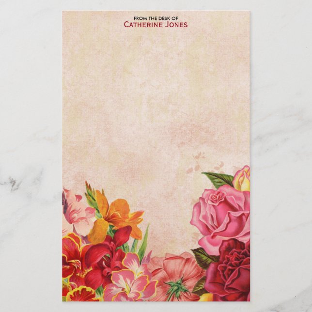 Elegant Vintage Floral | Vintage Paper | Colourful (Front)