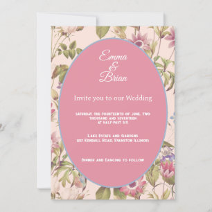Elegant Vintage Floral Wedding customizable Invitation