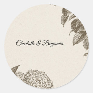 Elegant Vintage Floral Wedding Favour Sticker