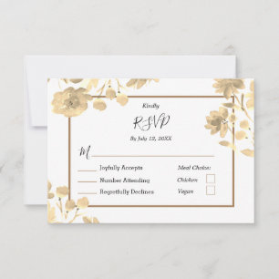 Elegant Vintage Floral Wedding Meal Choice RSVP Card