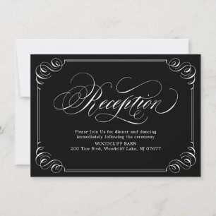 Elegant vintage flourish calligraphy reception invitation