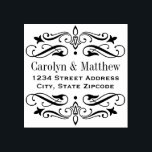 Elegant Vintage Flourish Wedding Return Address Rubber Stamp<br><div class="desc">Elegant return address design features a vintage flourished frame design with custom return address text.</div>