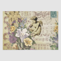Elegant Vintage Flowers Angels and Music Notes