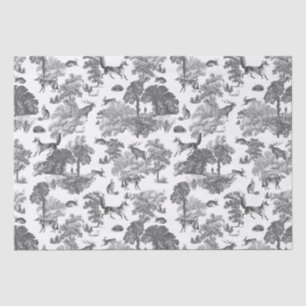 Elegant Vintage Fox Rabbit Country Toile Tissue Paper