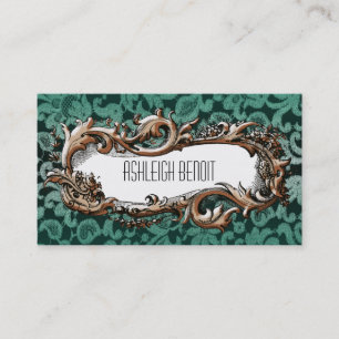 Elegant Vintage Frame & Lace Business Card