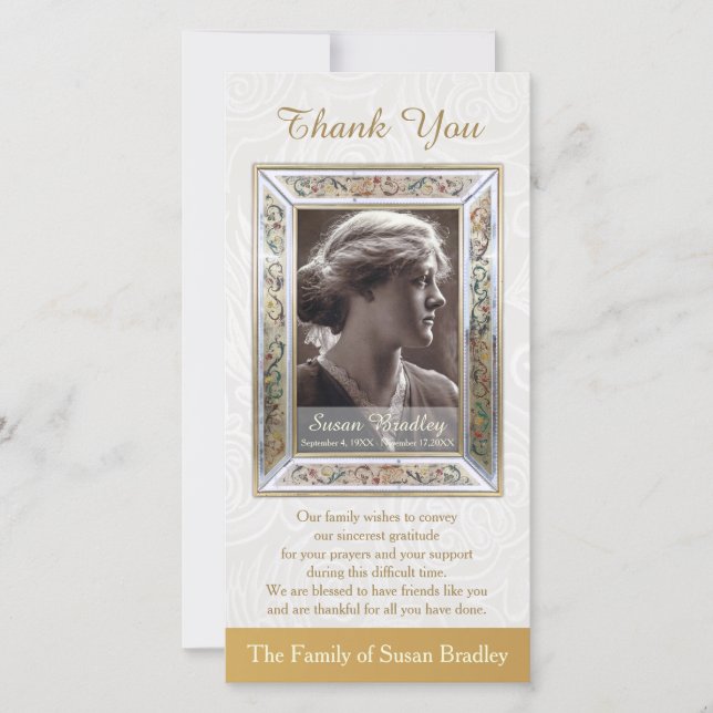 Elegant Vintage Frame Sympathy Thank You (Front)