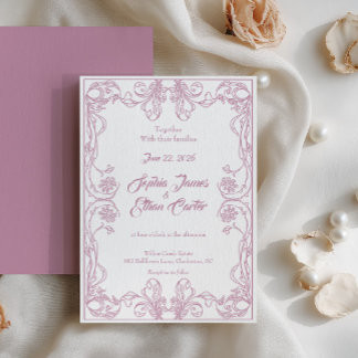 Elegant Vintage Frame Wedding Invitation