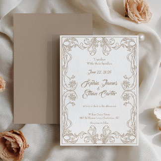 Elegant Vintage Frame Wedding Invitation
