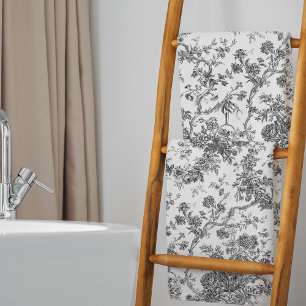 Élégant Vintage Français gravé Floral Gris-Toile