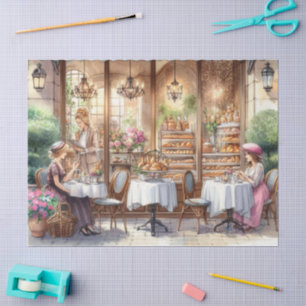 Elegant Vintage French Bakery Cafe Tissue Paper