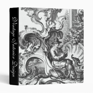 Elegant Vintage French Black and White Toile Binder