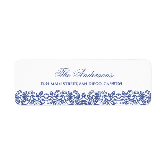 Elegant Vintage French blue Floral  (Front)