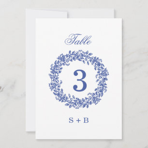 Elegant Vintage French Blue Floral Wedding Invitation
