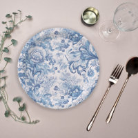 Elegant Vintage French Blue Toile Pattern