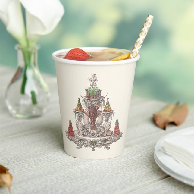 Elegant Vintage French Crawfish / Crayfish Boil Paper Cups (Insitu)