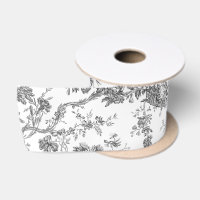 Elegant Vintage French Engraved Floral Toile-Grey