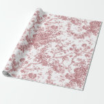 Elegant Vintage French Engraved Floral Toile-Pink Wrapping Paper<br><div class="desc">Elegant and ornate vintage pink and white toile de jouy pattern featuring exotic flowers,  vines and foliage intertwined with garlands and baskets of roses. This pattern was adapted from an historic French textile fragment ca 1910 in the Smithsonian collection.</div>