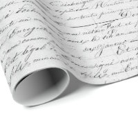 Elegant Vintage French Handwritten Letter Grey