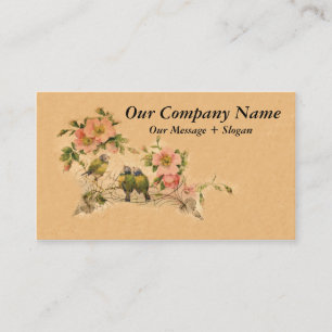 Elegant, Vintage Friends- Floral & Birds Business Card