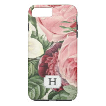 Elegant Vintage Garden Floral Monogram Name