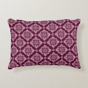 Elegant Vintage Geometric Floral Pattern Accent Pillow