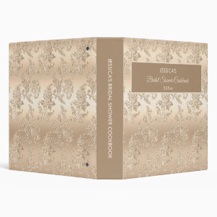 Elegant Vintage Gold Bridal Shower Recipe Binder