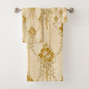 Elégant Vintage Gold Floral Swag Motif