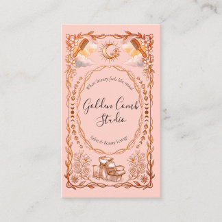Elegant Vintage Gold Hair Salon Business Card