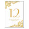 Elegant Vintage Gold Lace Wedding Table Number